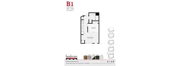 2 bed 2 bath B1 Floor Plan at Beekman on Broadway, Ann Arbor, MI, 48105