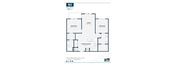 B3 Floor Plan at Urban Crest Apartments, San Antonio, 78209