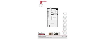 2 bed 2 bath B Shower Floor Plan at Beekman on Broadway, Michigan, 48105