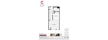 2 bed 2 bath C Floor Plan at Beekman on Broadway, Michigan, 48105