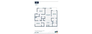 C1 Floor Plan at Urban Crest Apartments, San Antonio, Texas