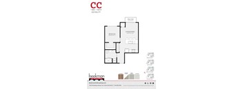 2 bed 2 bath CC Floor Plan at Beekman on Broadway, Michigan, 48105