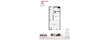 2 bed 2 bath C Shower Floor Plan at Beekman on Broadway, Ann Arbor, MI, 48105