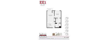 2 bed 2 bath a floor plan of a bedroom apartment at Beekman on Broadway, Ann Arbor