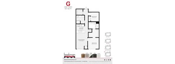 2 bed 2 bath G Floor Plan at Beekman on Broadway, Ann Arbor, MI