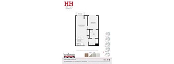 2 bed 1 bath a floor plan of a bedroom apartment at Beekman on Broadway, Michigan, 48105