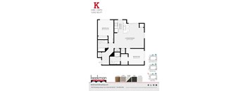 2 bed 2 bath K Floor Plan at Beekman on Broadway, Ann Arbor, 48105