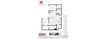 2 bed 2 bath M Floor Plan at Beekman on Broadway, Michigan