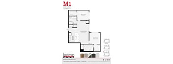 2 bed 2 bath M1 Floor Plan at Beekman on Broadway, Ann Arbor