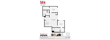 2 bed 2 bath M4 Floor Plan at Beekman on Broadway, Ann Arbor