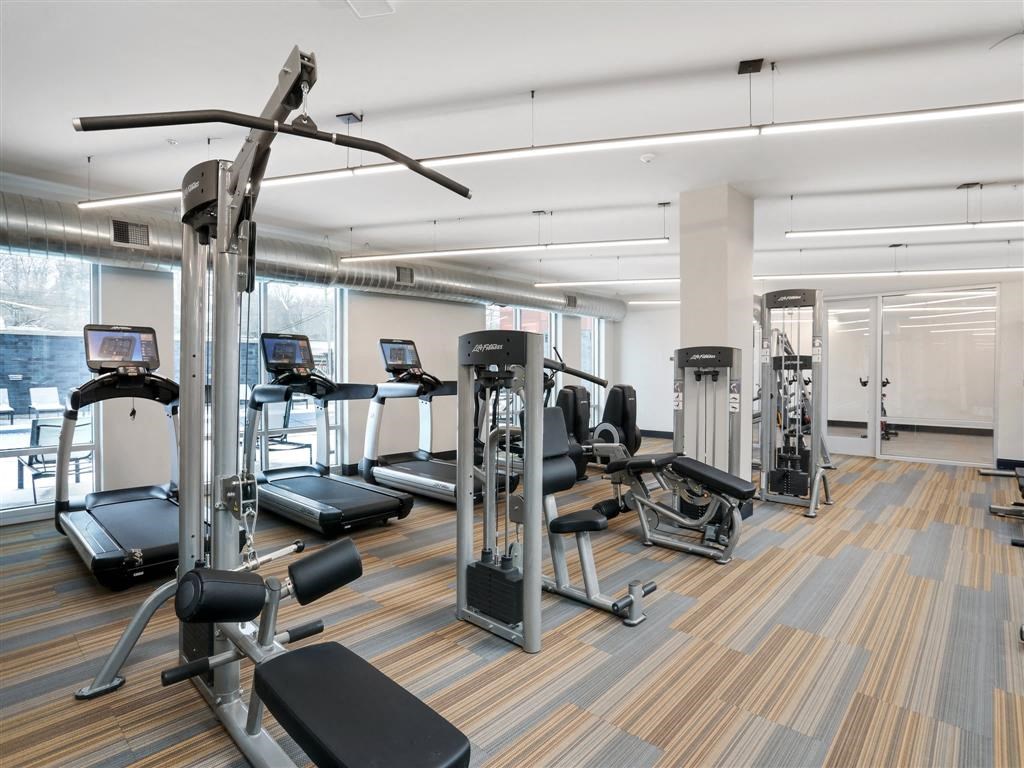 Fitness Center With Modern Equipment Fitness Center With Modern Equipment at Beekman on Broadway, Ann Arbor, Michigan
