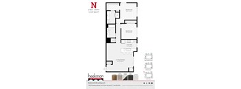 2 bed 2 bath N Floor Plan at Beekman on Broadway, Ann Arbor, MI, 48105