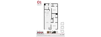 2 bed 2 bath O1 Floor Plan at Beekman on Broadway, Ann Arbor, MI
