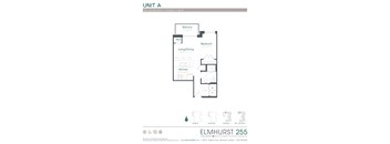 a floor plan for a unit with a bedroom and a bathroom  at Elmhurst 255, Elmhurst, IL