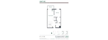 a floor plan for a unit with a bedroom and a bathroom  at Elmhurst 255, Elmhurst, IL, 60126