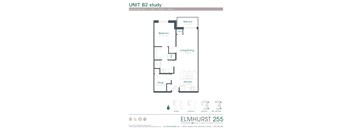 a floor plan for a unit with a bedroom and a bathroom  at Elmhurst 255, Elmhurst
