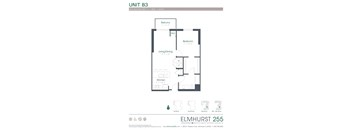 a floor plan for a unit with a bedroom and a bathroom  at Elmhurst 255, Elmhurst, IL, 60126