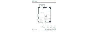 a floor plan of a unit with a bedroom and a bathroom  at Elmhurst 255, Elmhurst, 60126