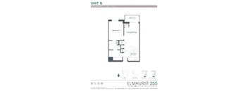 a floor plan for a unit with a bedroom and a bathroom  at Elmhurst 255, Illinois, 60126