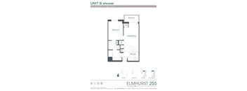 a floor plan for a unit with a bedroom and a bathroom  at Elmhurst 255, Illinois, 60126