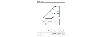 a floor plan of unit c1 of the elmhurst apartments  at Elmhurst 255, Elmhurst, 60126