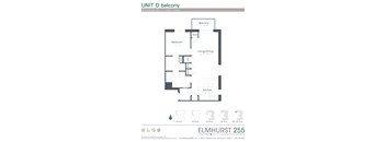 a floor plan for a unit with a bedroom and a bathroom  at Elmhurst 255, Elmhurst, IL, 60126