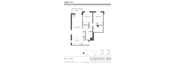 a floor plan for a unit with a bedroom and a bathroom  at Elmhurst 255, Illinois, 60126