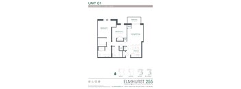 a floor plan for a unit with a bedroom and a bathroom  at Elmhurst 255, Elmhurst, 60126