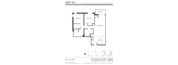 a floor plan for a unit with a bedroom and a bathroom  at Elmhurst 255, Elmhurst, Illinois
