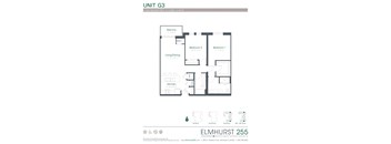 a floor plan for a unit with a bedroom and a bathroom  at Elmhurst 255, Illinois