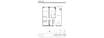 a floor plan for a unit with a bedroom and a bathroom  at Elmhurst 255, Elmhurst, IL, 60126