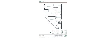 a floor plan for a unit with a bedroom and a bathroom  at Elmhurst 255, Elmhurst, Illinois