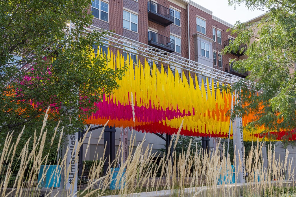 a building with rainbow paint in front of it at Elmhurst 255, Illinois, 60126