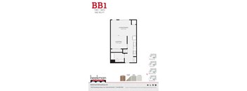 2 bed 2 bath BB1 Floor Plan at Beekman on Broadway, Ann Arbor
