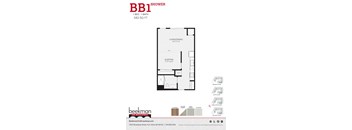 2 bed 2 bath BB1 Floor Plan at Beekman on Broadway, Michigan