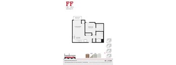 2 bed 2 bath FF Floor Plan at Beekman on Broadway, Michigan, 48105