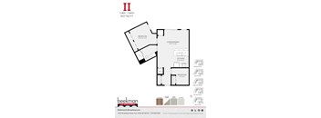 2 bed 1 bath II Floor Plan at Beekman on Broadway, Michigan, 48105