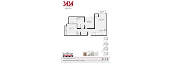 2 bed 1 bath MM Floor Plan at Beekman on Broadway, Michigan, 48105