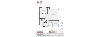 2 bed 1 bath RR Floor Plan at Beekman on Broadway, Ann Arbor
