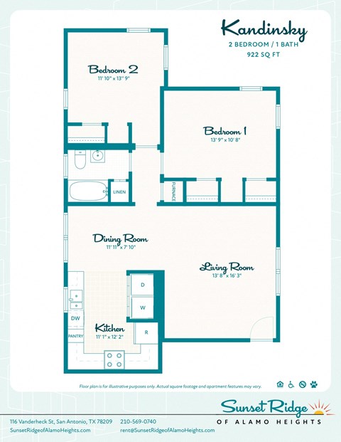 2 bed / 1 bath Kandinsky  at Sunset Ridge, Texas