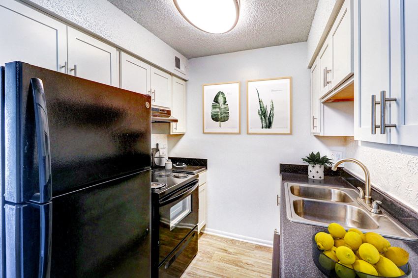 the preserve at ballantyne commons apartment kitchen with stainless steel appliances
