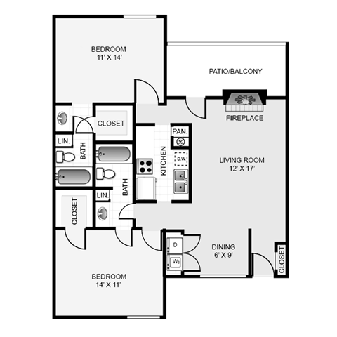 2c Floor Plan 2c Floor Plan at Keller Oaks, Carrollton, TX ?