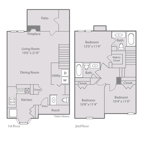 3 Bed 2.5 bath Floor Plan at Radbourne Lake Apartments, Charlotte, 28269 ?