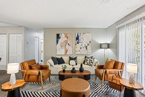 Living room with couch at The Grove Brentwood, Nashville, 37211