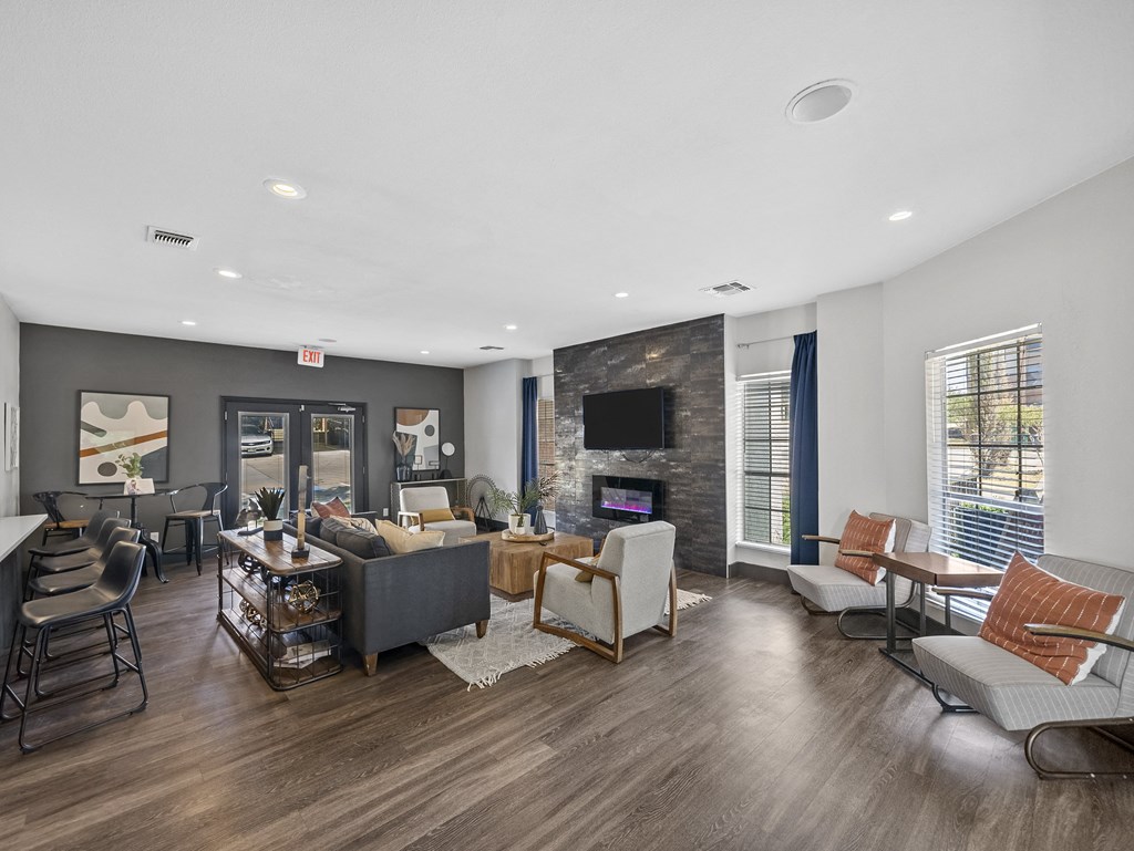 Comfortable Living Room at Trinity Apartments, Irving, TX