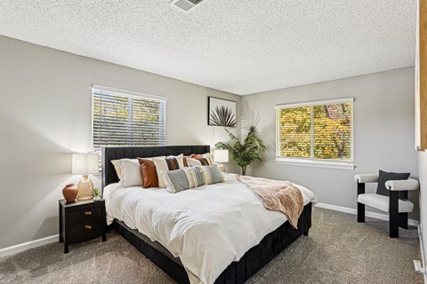 Bright bedroom at The Grove Brentwood, Nashville, TN