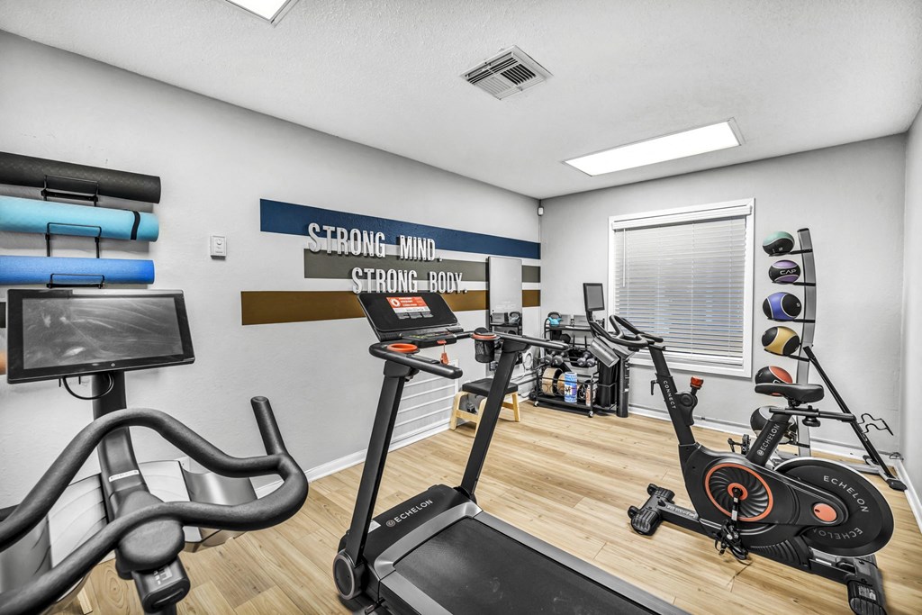 our gym has a lot of exercise equipment for your enjoyment