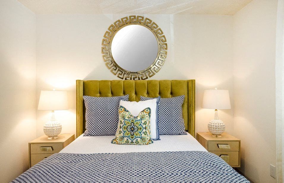 Modern bedroom at Collier Ridge Apartments in Atlanta, GA