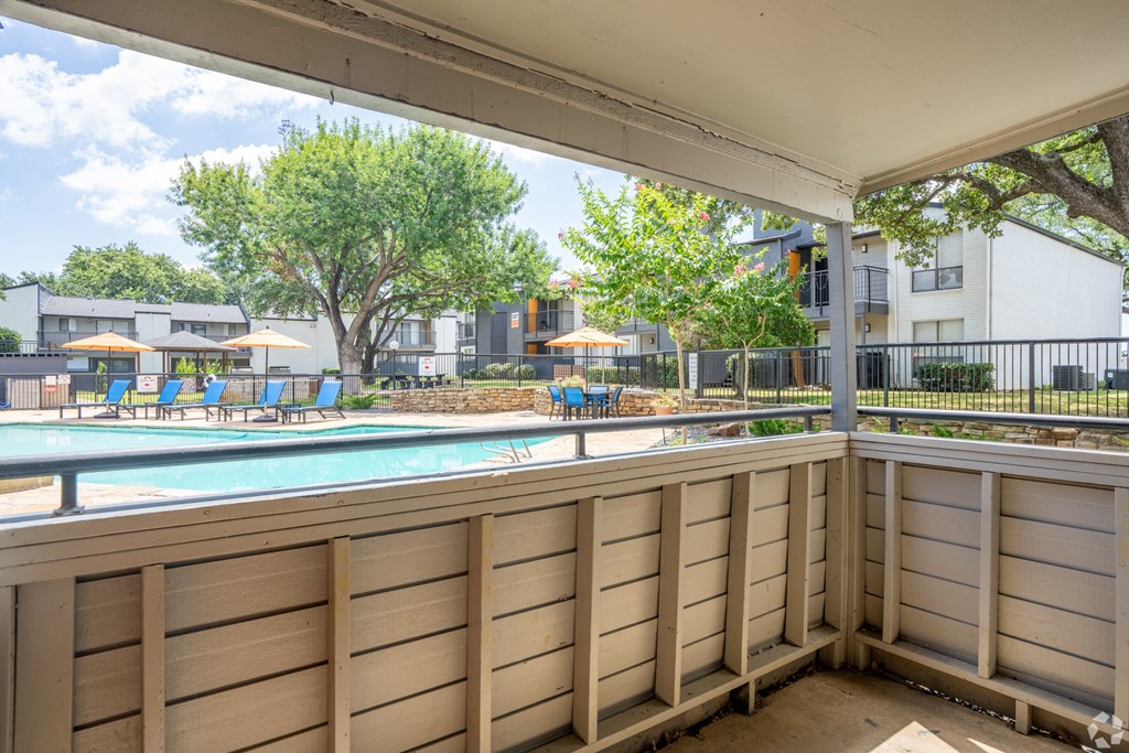 the preserve at ballantyne commons pool and patio area with umbrellas at District 2308, Arlington, TX 76011 ?