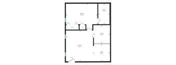 One Bed One Bath Floor Plan at Creekside Canopy, North Carolina  